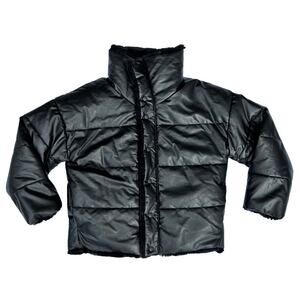 Express Vegan Leather Super Soft Faux Fur Reversible Puffer Jacket